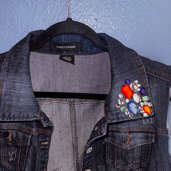Ashley Stewart Blue Denim Vest - Picture 4 of 7